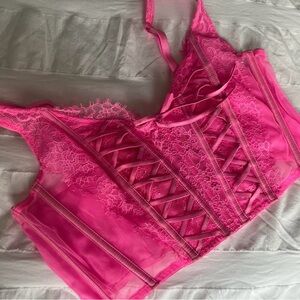 Victoria's Secret Pink Lace Corset Top